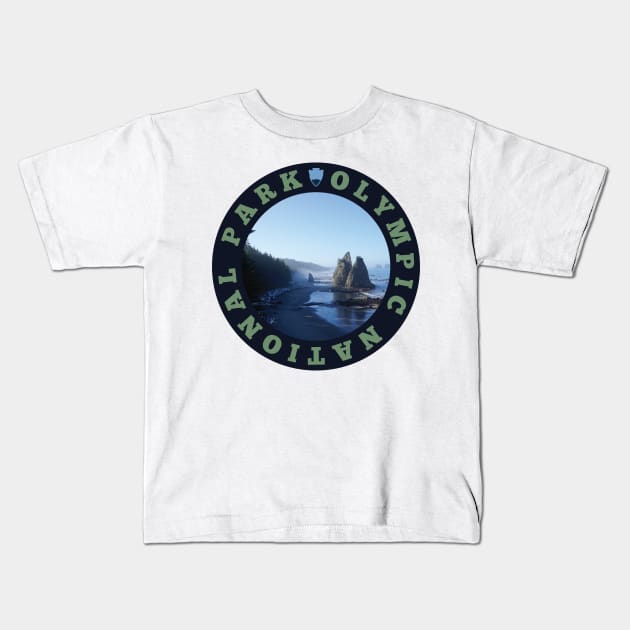 Olympic National Park circle Kids T-Shirt by nylebuss